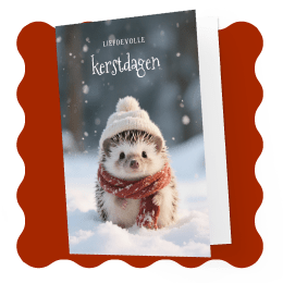 Lief kerstkaartje met schattig egeltje liefdevolle kerst
