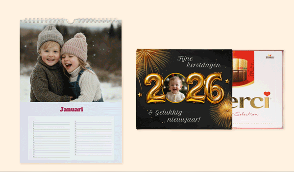 Gepersonaliseerde kalender en Merci