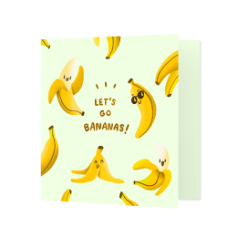 Verjaardagskaart let's go bananas