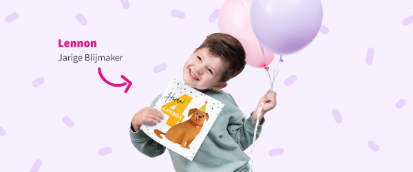 Lennon met een verjaardagskaart
