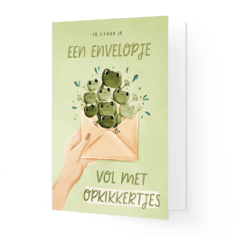 Beterschapskaart hand met envelopje vol opkikkertjes