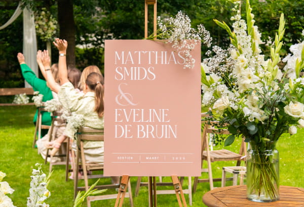 Welkomstbord bruiloft