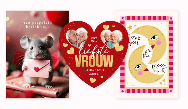 Drie valentijnskaarten voor haar