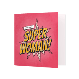 Zomaar kaart you're a SUPERWOMAN in comic stijl