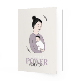 Vrouwendag Power Mama met baby illustratie