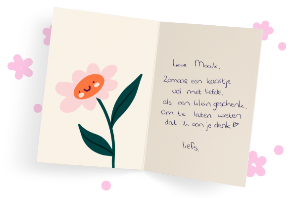 Kaartje met eigen handschrift