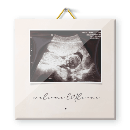 Tegeltje welcome little one met foto echo