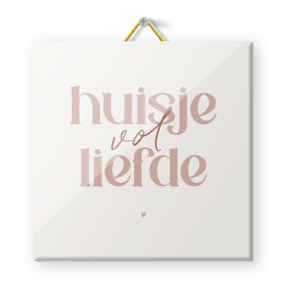 Woontegel huisje vol liefde beige roze tint
