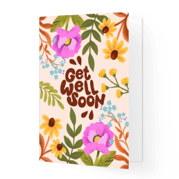 Beterschapskaart bloemen get well soon