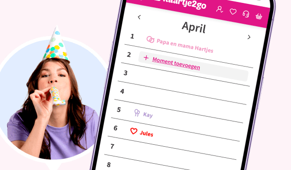 Telefoon met Kaartje2go kalender