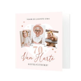 Verjaardagskaart met foto 70 jaar