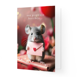 Kaart muis met piepklein berichtje