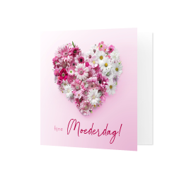 Kaart fijne Moederdag met bloemenhart