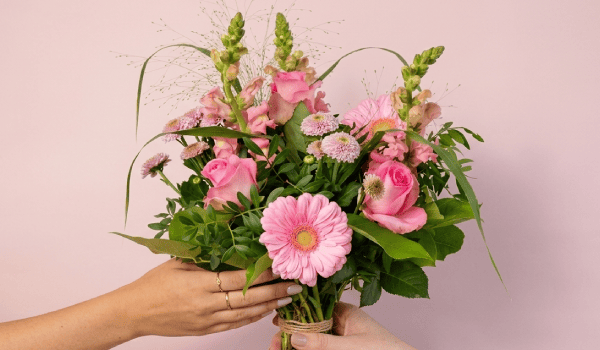 Bos roze bloemen