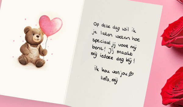 Handgeschreven tekst op kaart