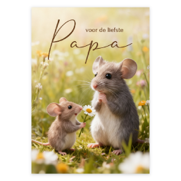 Kaart met muisjes 'voor de liefste Papa'
