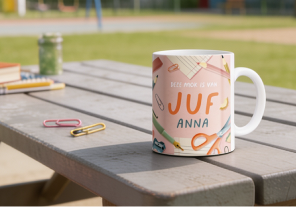 Gepersonaliseerde mok 'Bedankt juf Anna'