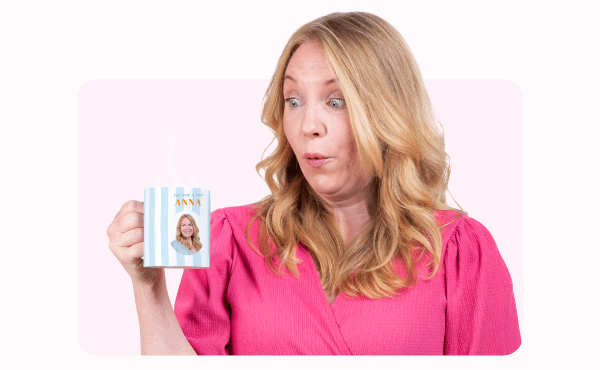Blijmaker Anna met gepersonaliseerde mok