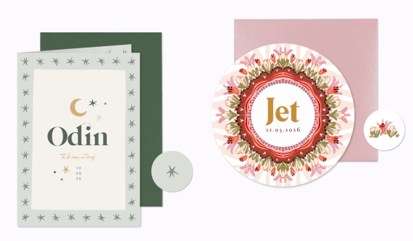 Twee geboortekaartjes