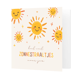 Beterschapskaart met lachende zonnetjes