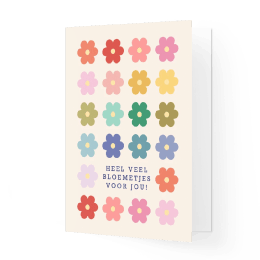 Vrolijk wenskaartje met bloemen patroon