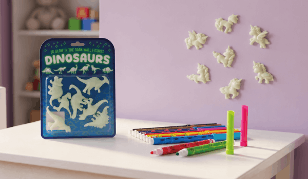 Stiften en glow in the dark stickers