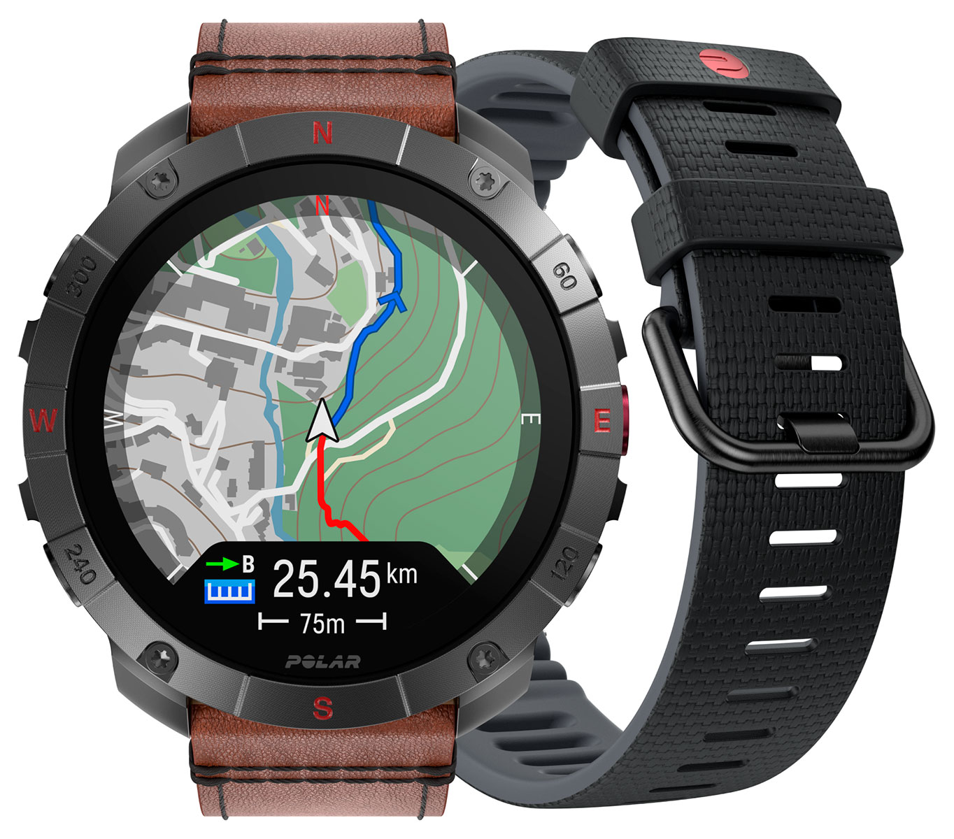 Image of Polar Grit X2 Pro Titanium Leather Bronze M/L