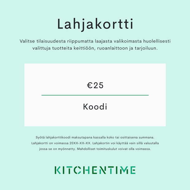 Digitaalinen lahjakortti 25€