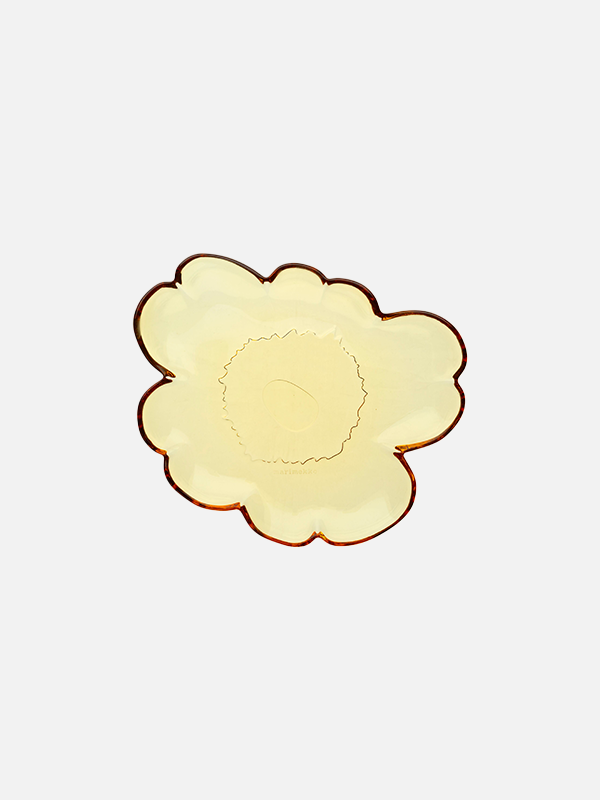 Unikko lasilautanen 20 cm Amber