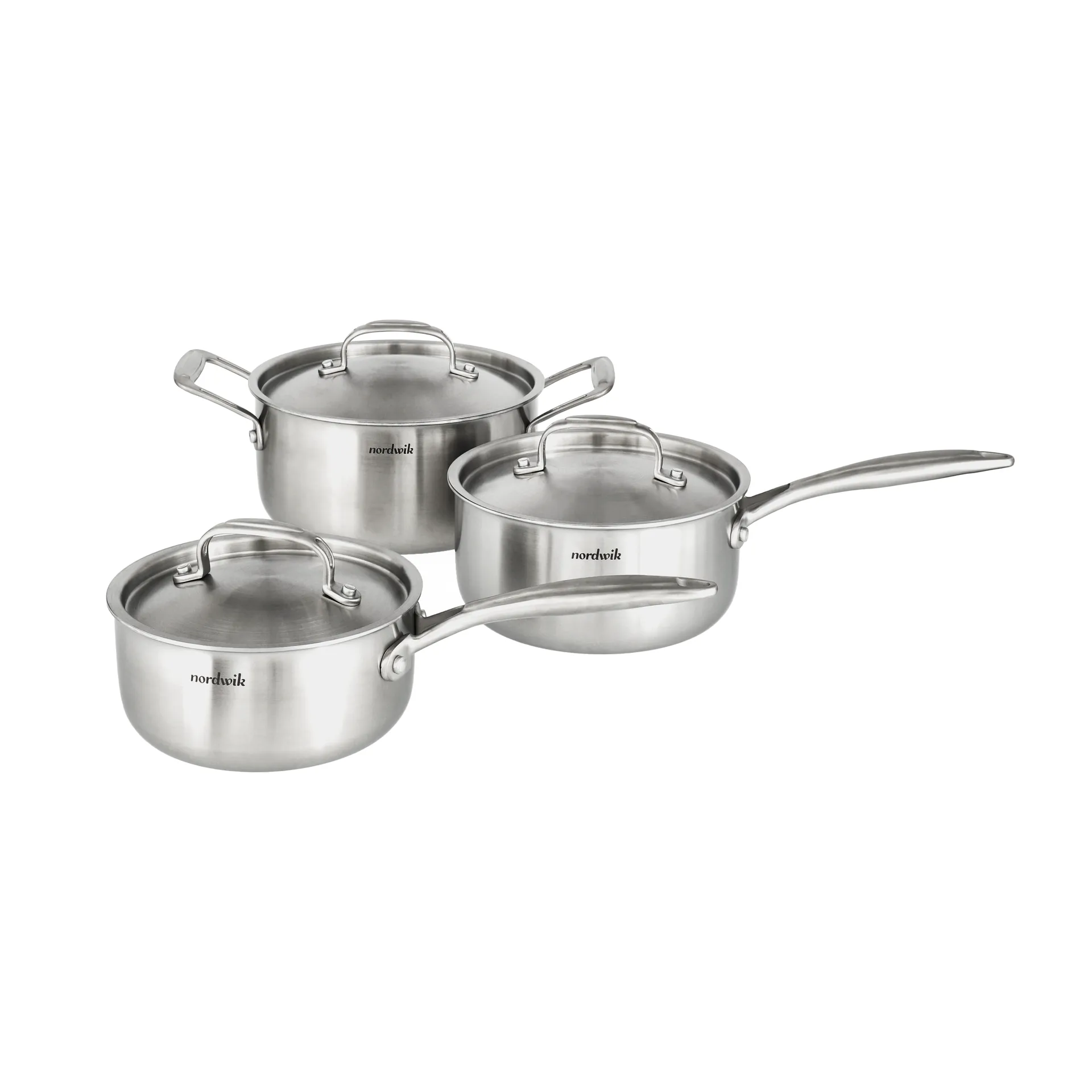 Nordwik kattilasarja 3-kerroksinen 3 osaa 1,5 l, 2 l, 3 l