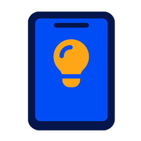 Illustratie mobiele telefoon met lampje