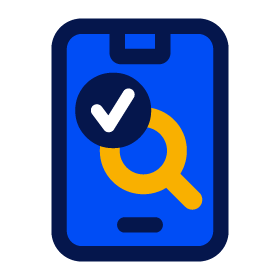 Illustratie mobiele telefoon met zoekicoon