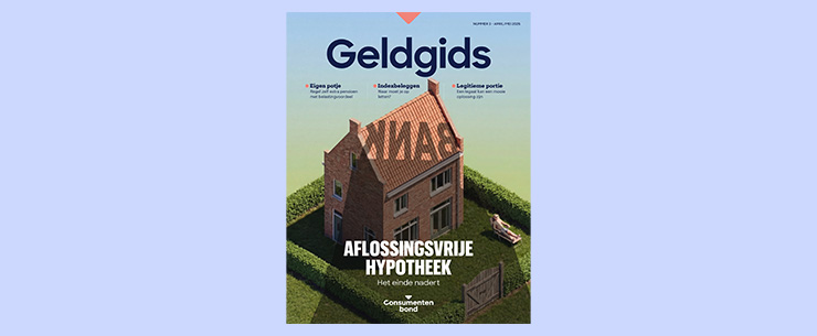 Cover van de Geldgids met een vrijstaand huis en de titel Aflossingsvrije hypotheek.