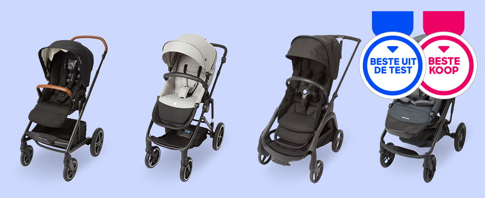 3-in-1-kinderwagen met reiswieg en zitje.