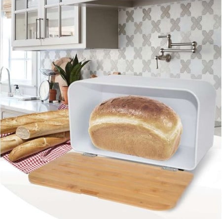 Maestro mr1770w kutija za hleb 35x21x21cm drvo-metal bela