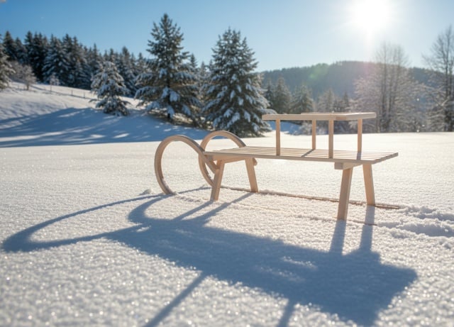 Drvene sanke sa naslonom i metalnim &scaron;inama