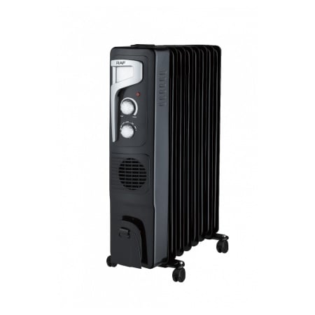 Raf r.0929b uljni radijator sa ventilatorom 9 rebara crni 2400w