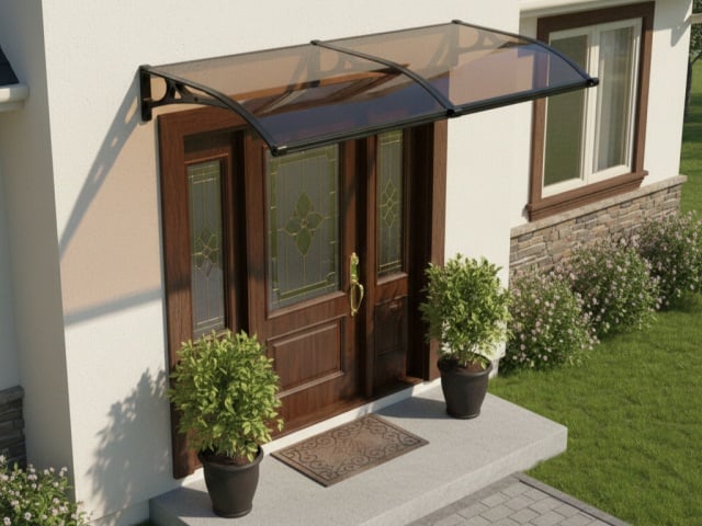 Alberg Alu nadstre&scaron;nica 200x100 cm leksan 5 mm braon sa crnim nosačem ( AGX-200100-BKBR )