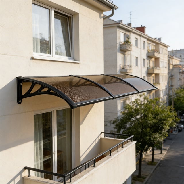 Alberg Nadstre&scaron;nica 300x100 cm 5 mm leksan bronzni sa crnim nosačem ( AGC-300100-BZBK )