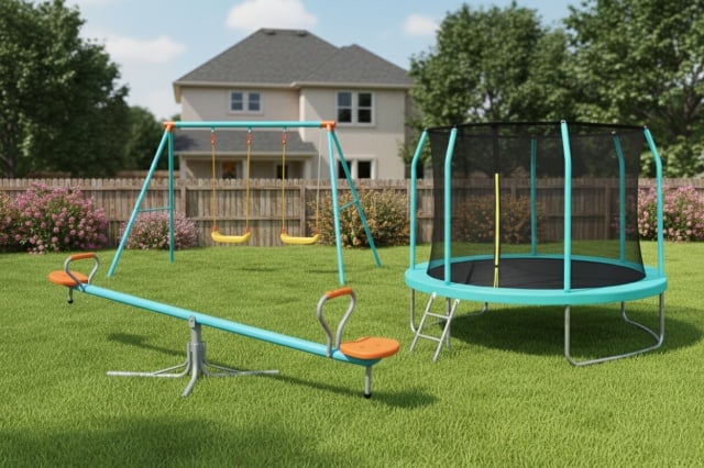 Fun Flip 3u1 Dečiji Set (Trambolina 305 + Ljulja&scaron;ka + Klackalica 360&deg;)