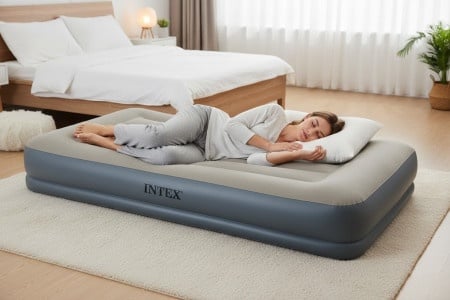 Intex twin pillow rest mid-rise airbed w/ fiber-tech rp 99x191x30cm ( 64116ND )
