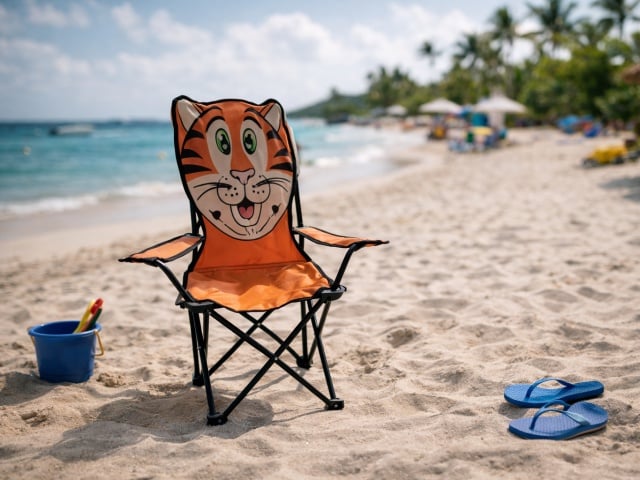 Alberg Dečija sklopiva stolica Tigar &ndash; narandžasta ( KLK030 )