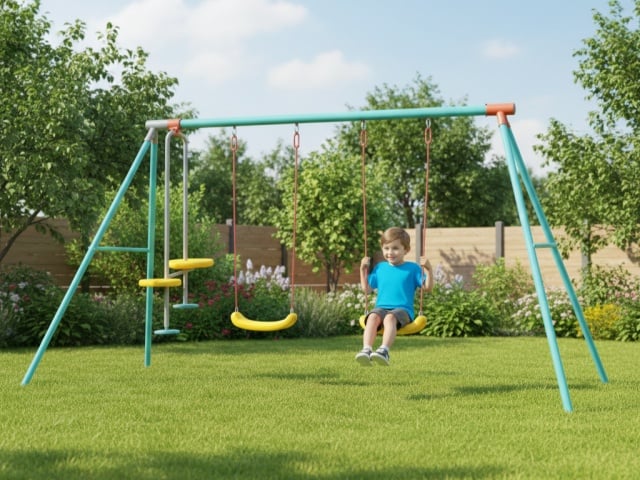 Fun Flip dečija ljulja&scaron;ka sa dva sedi&scaron;ta i klackalicom 300 x 150 x 180 cm - metalna konstrukcija ( SW-300-4S )