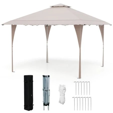 Gazebo paviljon sa mehanizmom 4x4m Bež ( 1687 ) 