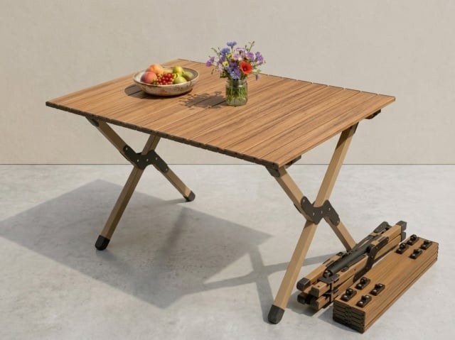 Alberg Sklopivi sto 90 x 60 cm Saphira 2.0 - drveni dekor ( KLS-DT002 )