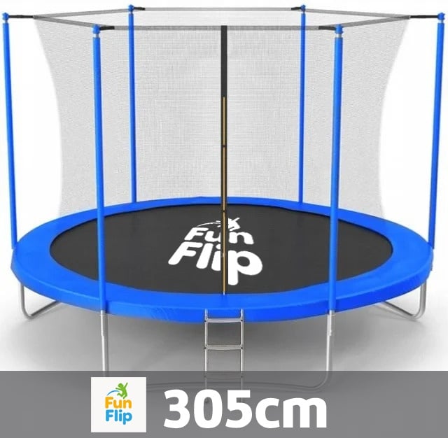 Fun Flip Trambolina 305cm sa unutra&scaron;njom sigurnosnom mrežom - 150 kg nosivosti ( FF-305-BL-IN )