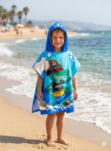 Ready Dečiji Ogrtač Pončo - Kroki Surf
