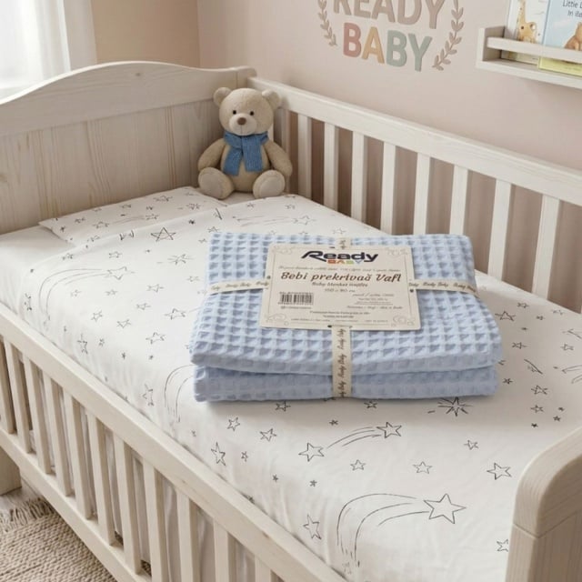 Ready Bebi Prekrivač Vafl - Plavi