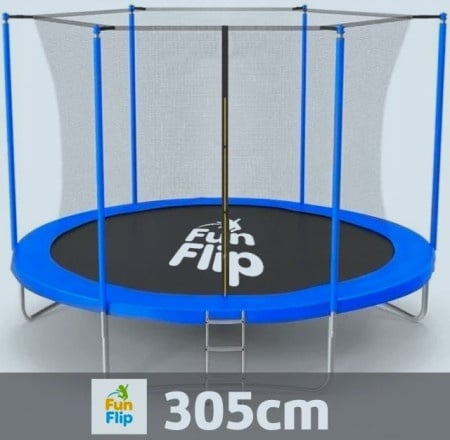 Fun Flip Trambolina 305cm sa unutra&scaron;njom sigurnosnom mrežom - 150 kg nosivosti ( FF-305-BL-IN )