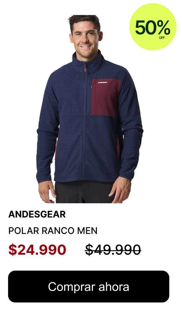 ANDESGEAR CHAQUETA TORRES DEL PAINE XPEDITION HOMBRE $109.990 $149.990 31% OFF